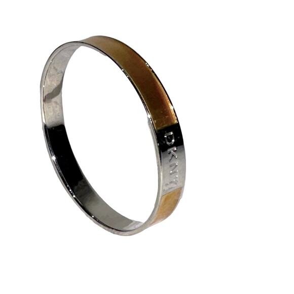 DKNY  - Stainless Steel Enameled Bangle Bracelet with Logo Plate, EUC - Picture 11 of 12